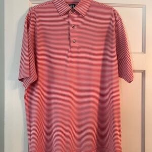 FootJoy Red and White Striped Polo Shirt